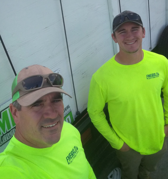 2 emerald lawn & outdoor service employees